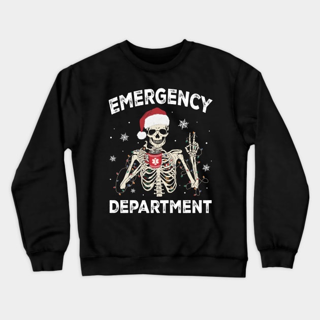 Emergency Department Christmas, Skeleton Christmas Crewneck Sweatshirt by kiperb